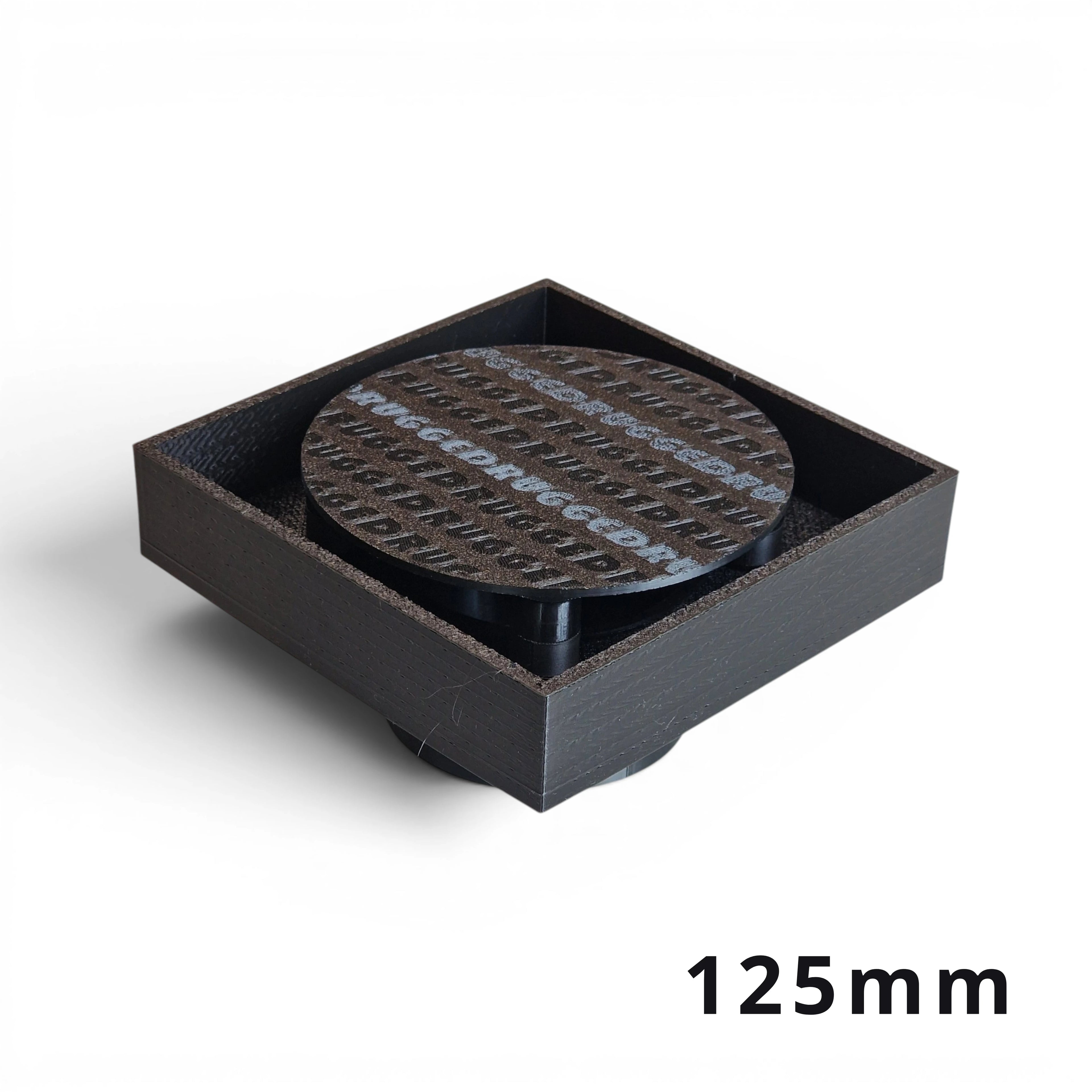 Ukryta wentylacja magnetyczna kwadrat 125mm Czarna